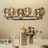 Meisterleuchten LED-Krone 6-flammig, schwarzchrom/Rauchglas
