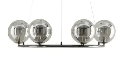 Meisterleuchten LED-Krone 6-flammig, schwarzchrom/Rauchglas