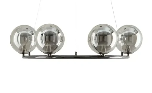 Meisterleuchten LED-Krone 6-flammig, schwarzchrom/Rauchglas