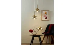 Meisterleuchten LED-Pendelleuchte, messing, Glas goldfarben beschichtet | messingfarben, glänzend