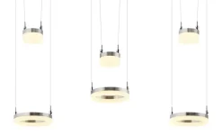 Meisterleuchten LED-Pendelleuchte, 6-flammig, nickel matt