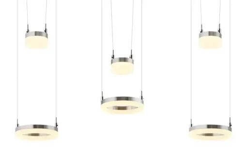 Meisterleuchten LED-Pendelleuchte, 6-flammig, nickel matt
