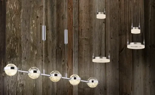 Meisterleuchten LED-Pendelleuchte, 4-flammig, nickel matt