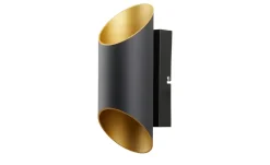 Meisterleuchten LED-Wandleuchte, 2-flammig, schwarz/gold