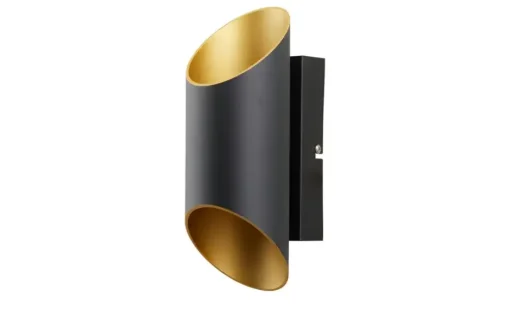 Meisterleuchten LED-Wandleuchte, 2-flammig, schwarz/gold