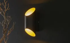 Meisterleuchten LED-Wandleuchte, 2-flammig, schwarz/gold