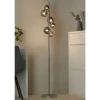 Meisterleuchten Stehleuchte, 6-flammig, chrom, Rauchglas-Kugeln