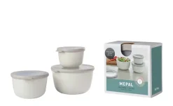 Mepal Multischüssel-Set Cirqula | Weiß, Je 1 Schüssel 0,5l, 1,0l und 2,0l