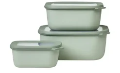 Mepal Multischüssel-Set Cirqula | Olivgrün, Je 1 Schüssel 0,5l, 1,5l und 3,0l