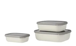 Mepal Multischüssel-Set Cirqula | Weiß, Je 1 Schüssel 0,5l, 1,0l und 2,0l