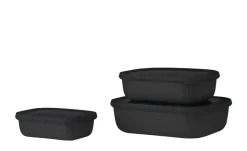 Mepal Multischüssel-Set Cirqula | Schwarz, Je 1 Schüssel 0,5l, 1,0l und 2,0l
