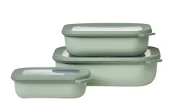 Mepal Multischüssel-Set Cirqula | Olivgrün, Je 1 Schüssel 0,5l, 1,0l und 2,0l