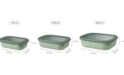 Mepal Multischüssel-Set Cirqula | Olivgrün, Je 1 Schüssel 0,5l, 1,0l und 2,0l