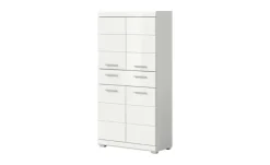 Midischrank SCHLOONSEE, Breite 74cm, 4 Türen, 1 Schubkasten, 4 Fächer, MDF-Front, in verschiedenen Farben erhältlich, Badmöbel, Badschrank, Schrank, Bad Schloonsee | Weiß, hochglanz