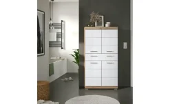 Midischrank WALDSEE, Breite 74cm, 4 Türen, 1 Schubkasten, 4 Fächer, MDF-Front, in verschiedenen Farben erhältlich, Badmöbel, Badschrank, Schrank, Bad Waldsee