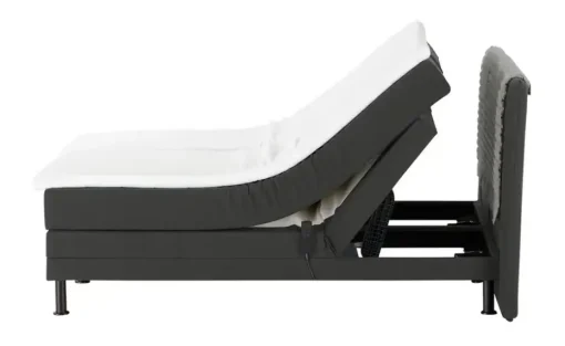 Motor-Boxspringbett Synda | Anthrazit, Dunkelgrau, 140 cm