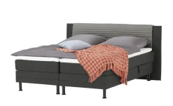 Motor-Boxspringbett Synda | Anthrazit, Dunkelgrau, 140 cm