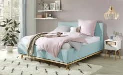 Musterring Polsterbett mit Bettkasten Delphi Variante A | Eisblau, 180 cm