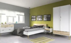 Nachtkommode Ogna | Weiß, Eiche (Nachbildung) | Höffner