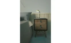 Nachtkommode Ripley | Walnuss (Nachbildung), Schwarz, matt