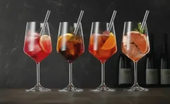 Nachtmann Cocktail- / Spritzgläser mit Glastrinkhalmen 4er Set Tastes Good  | Cocktail- / Spritzgläser mit Glastrinkhalmen