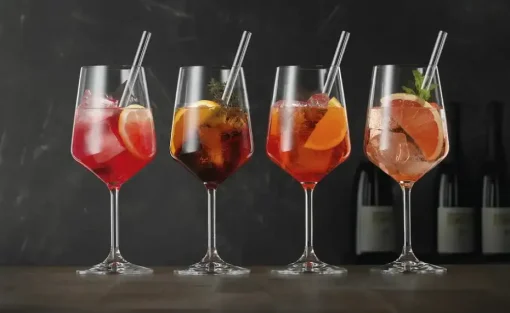 Nachtmann Cocktail- / Spritzgläser mit Glastrinkhalmen 4er Set Tastes Good  | Cocktail- / Spritzgläser mit Glastrinkhalmen