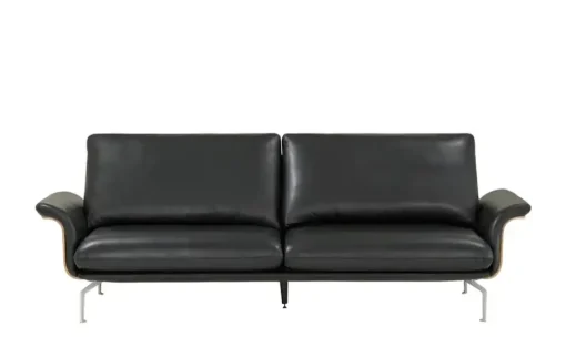 Nils Olsen Ledersofa aus Echtleder Alva | 3, Schwarz