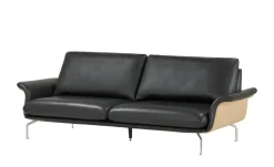 Nils Olsen Ledersofa aus Echtleder Alva | 3, Schwarz