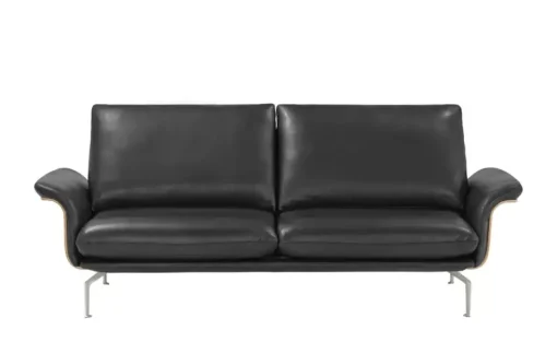 Nils Olsen Ledersofa aus Echtleder Alva | 2,5, Schwarz