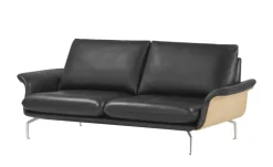 Nils Olsen Ledersofa aus Echtleder Alva | 2,5, Schwarz