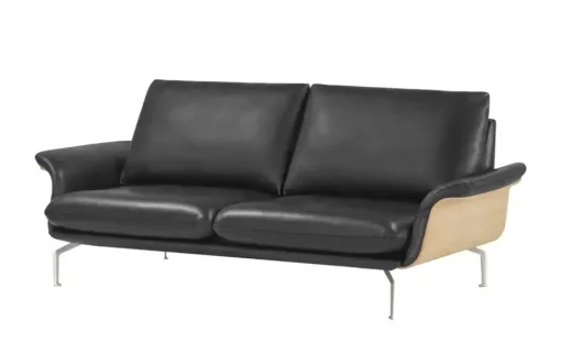 Nils Olsen Ledersofa aus Echtleder Alva | 2,5, Schwarz