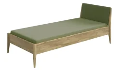 PAIDI Jugendbett Stiene | Dunkelgrün, Eiche, 90x200 cm