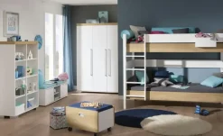 PAIDI Kleiderschrank Kira | 3 Stück, Eiche-Nebraska (Nachbildung)