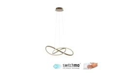 Paul Neuhaus LED-Pendelleuchte, messing-matt, geschwungen