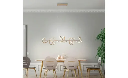 Paul Neuhaus LED-Pendelleuchte, goldfarben geschwungen