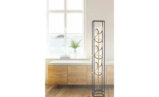 Paul Neuhaus LED-Stehleuchte, schwarz/goldfarben