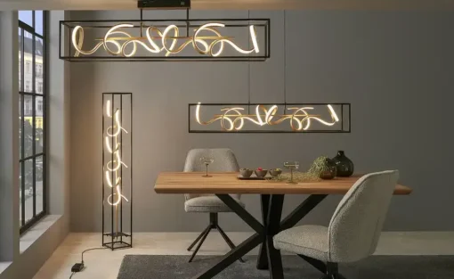 Paul Neuhaus LED-Stehleuchte, schwarz/goldfarben