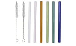 Peill+Putzler Glas-Trinkhalm-Set | mehrfarbig, kurz