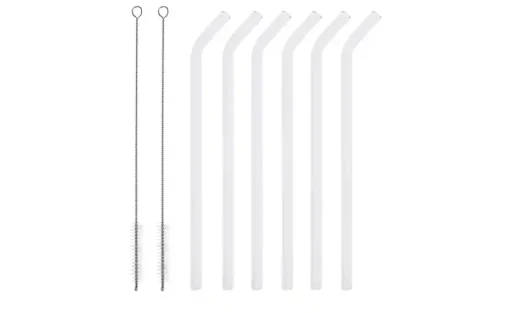 Peill+Putzler Glas-Trinkhalm-Set | transparent, gebogen