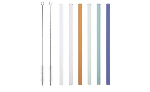 Peill+Putzler Glas-Trinkhalm-Set | mehrfarbig, gerade