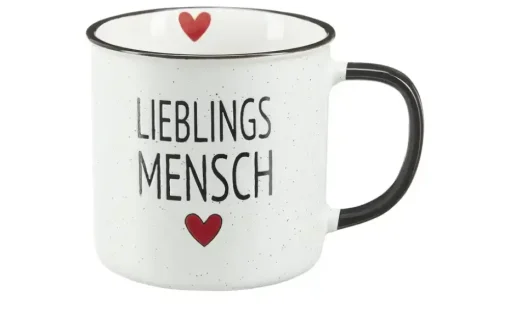 Peill+Putzler Kaffeebecher Lieblingsmensch | Weiß, Schwarz