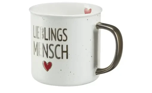 Peill+Putzler Kaffeebecher Lieblingsmensch | Weiß, Goldfarben