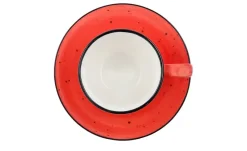 Peill+Putzler Kaffeeuntertasse Genua | Rot, Weiß, Kaffeeuntertasse