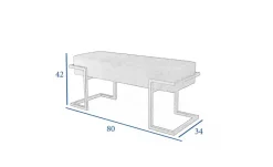 Polsterbank Cely | 80 cm, Grün, Weiß | Möbel Höffner