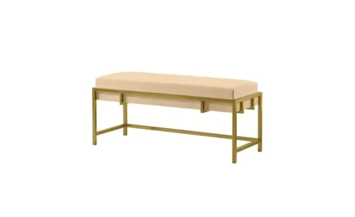 Polsterbank Lamo | 80 cm, Hellbeige, Goldfarben