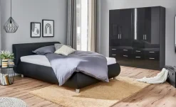Polsterbett Bristol | Schwarz, 140 cm | Möbel Höffner