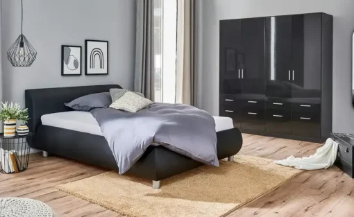 Polsterbett Bristol | Schwarz, 140 cm | Möbel Höffner