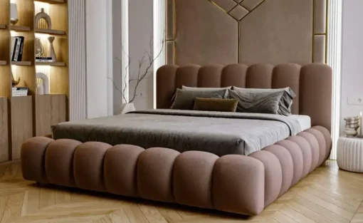 Polsterbett mit Stauraum Avianna | Braun, 140 cm
