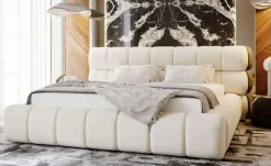 Polsterbett mit Stauraum Marlow | Beige, 120 cm