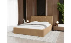 Polsterbett mit Stauraum Gwithian | 140x200 cm, Beige